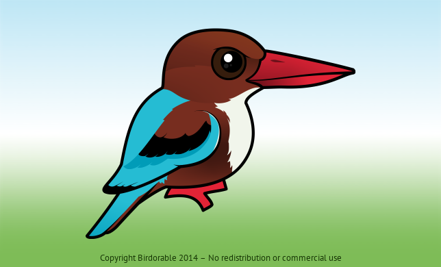Birdorable White-throated Kingfisher 
