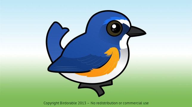 Birdorable Red-flanked Bluetail 