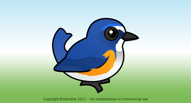 Birdorable Red-flanked Bluetail 