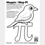 Mag-PI Coloring Page with Birdorable Magpie