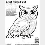 Great Horned Owl Coloring Page