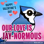 Valentine's Day "Our Love is Jay-normous" Shareable Graphic