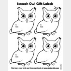 Screech Owl Gift Labels