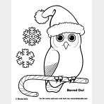 Christmas Barred Owl Coloring Page