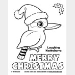 Christmas Laughing Kookaburra Coloring Page