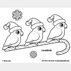 Santa Lovebirds Christmas Coloring Page