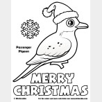 Santa Passenger Pigeon Christmas Coloring Page