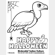 Halloween Indian Vulture Coloring Page