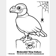 Halloween King Vulture Coloring Page