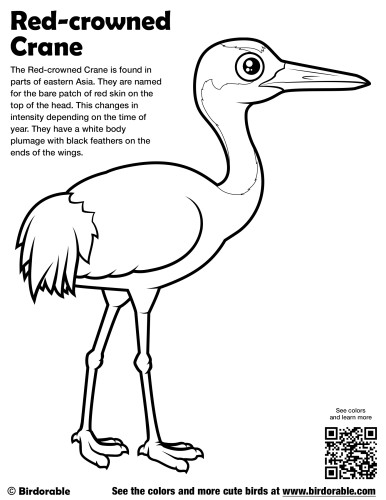 Red-crowned Crane Coloring Page