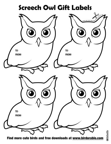 Screech Owl Gift Labels
