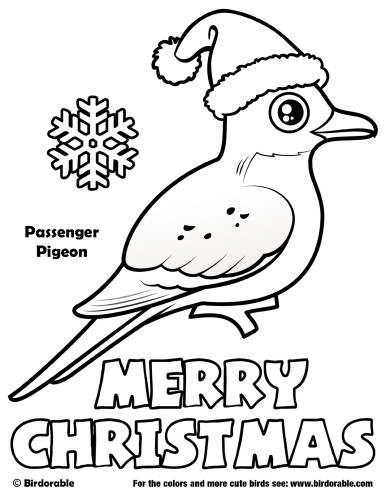 Santa Passenger Pigeon Christmas Coloring Page