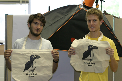 Birdorable Great Auk tote bags