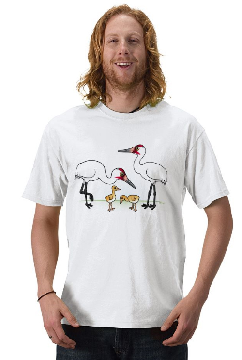 Whooping Crane Family Graphic Tee Design