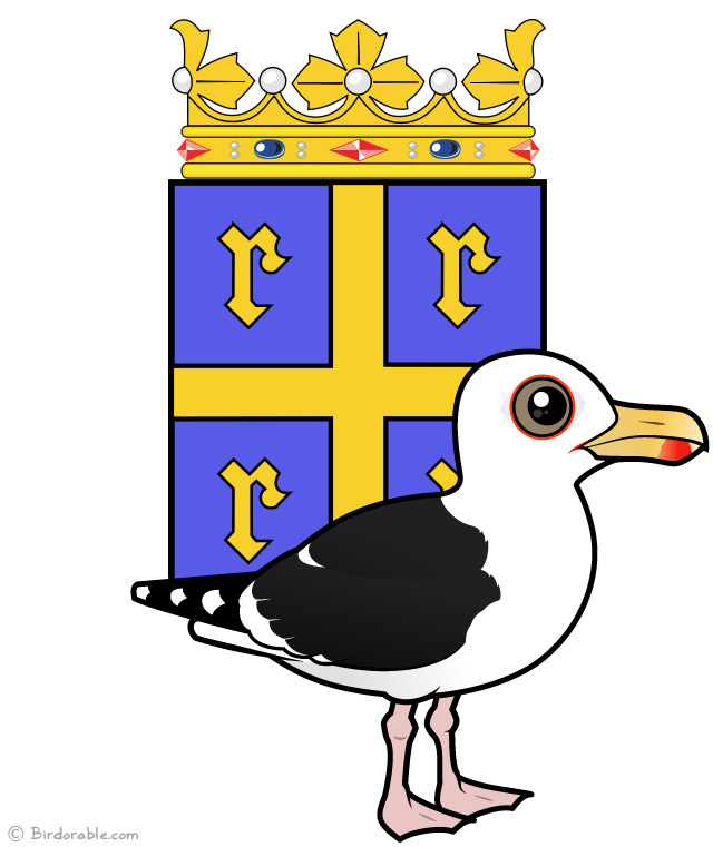 Great Black-backed Gull with the Rauma Coat of Arms
