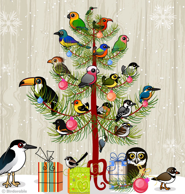 Birdorable Christmas tree