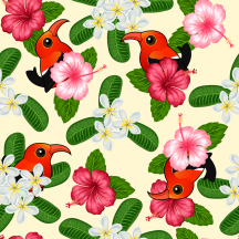 Birdorable Iiwis and Flowers