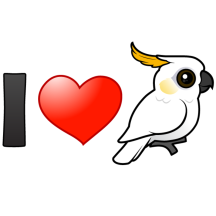 I Love Yellow-crested Cockatoos (down) 
