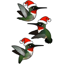 Christmas Ruby-throated Hummingbird