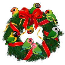 Birdorable Lovebirds Christmas Wreath