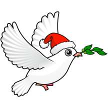 Cute Peace Dove with Santa Hat