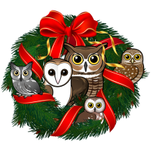 Birdorable Owls Christmas Wreath