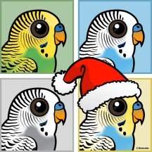 Four Color Xmas Budgies