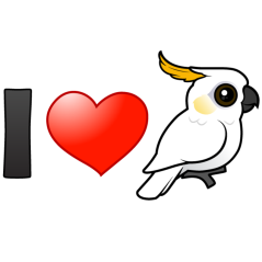 I Love Yellow-crested Cockatoos (down) 