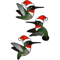 Christmas Ruby-throated Hummingbird