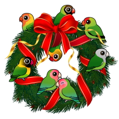 Birdorable Lovebirds Christmas Wreath