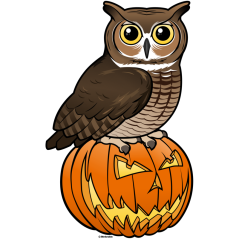 Halloween Great Horned Owl