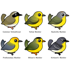 6 Birdorable Warblers