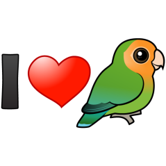 I Love Orange-faced Peach-faced Lovebirds