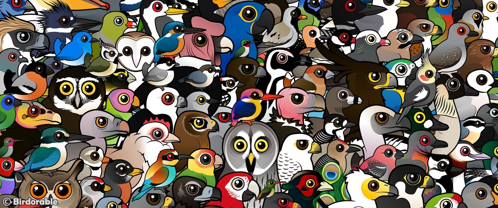 Birdorable crowd of cute birds