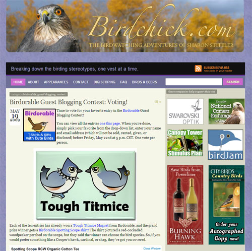 Birdchick's Guest Blogging Contest