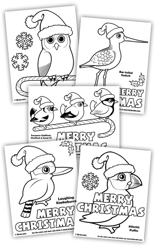 Birdorable Christmas coloring pages