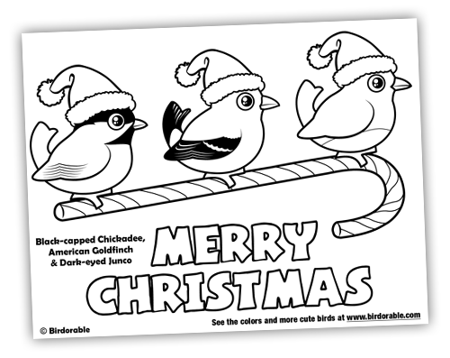 Birdorable Christmas coloring page