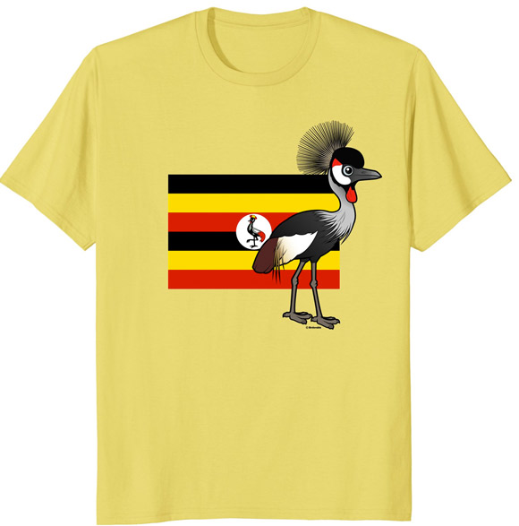 Uganda National Bird Grey Crowned-Crane Cute Cartoon T-Shirt