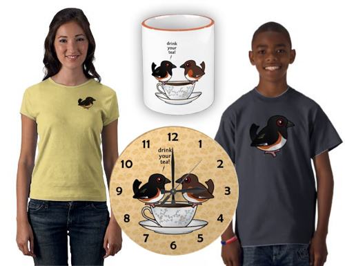 Cute Eastern Towhee t-shirts and gifts