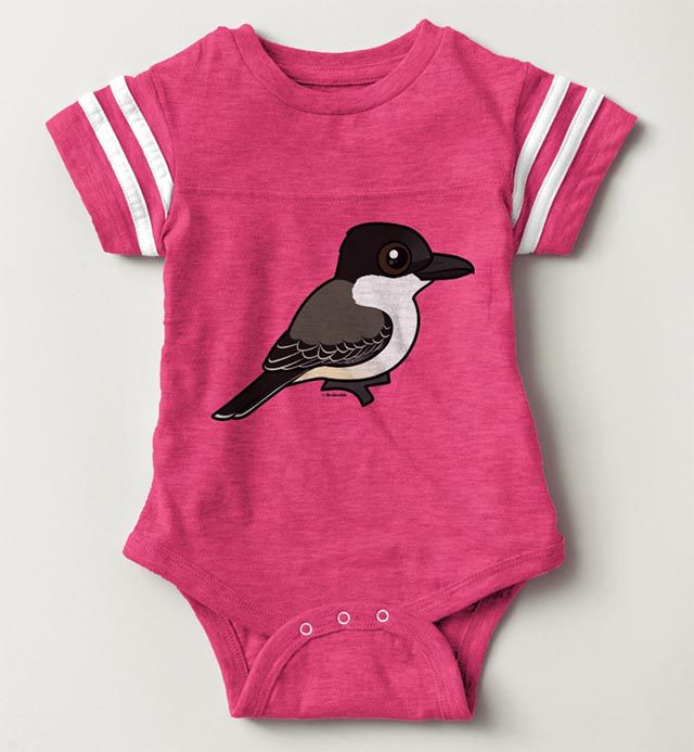 Loggerhead Kingbird Baby Football Bodysuit