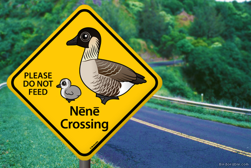 Birdorable Nene Crossing sign on Hawaii