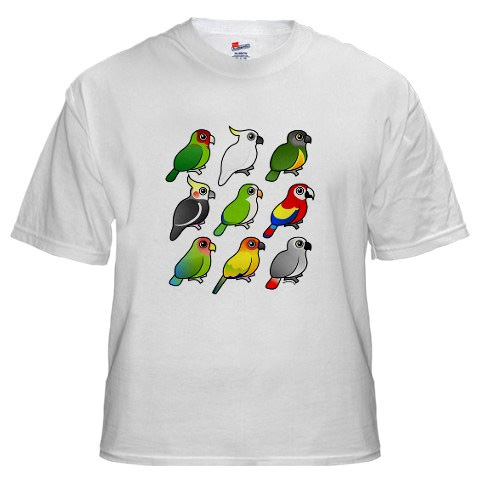 Nine Birdorable Parrots T-Shirt border=