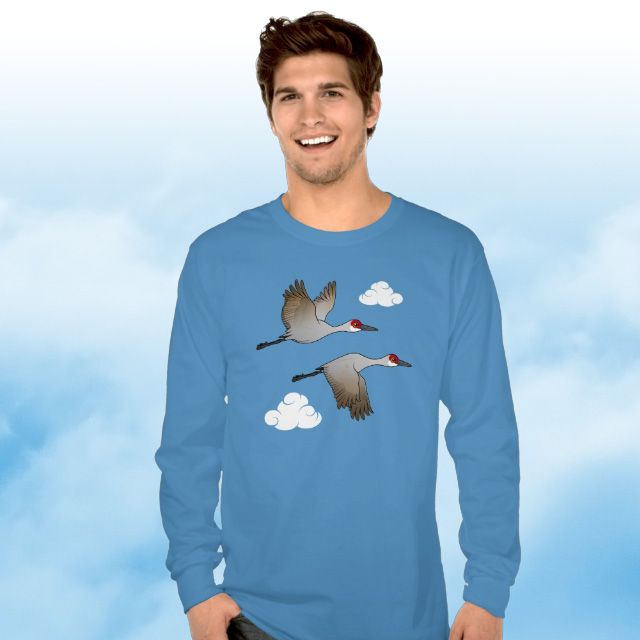 Sandhill Cranes in Flight Basic Long Sleeve T-Shirt