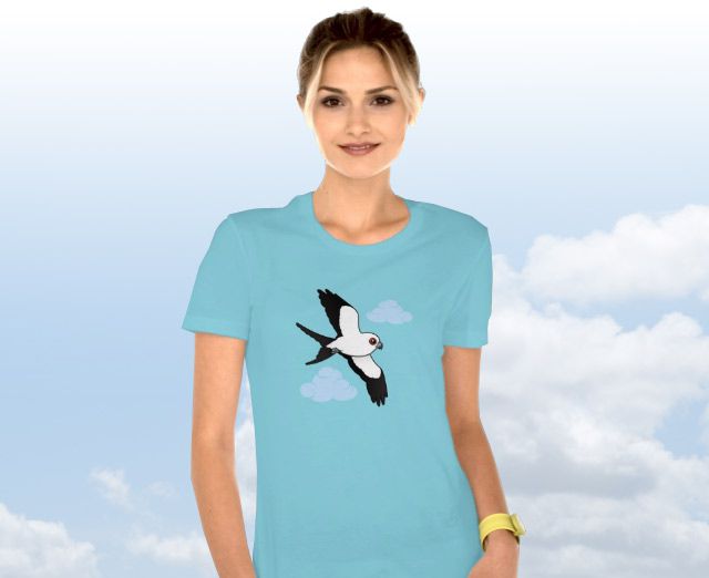 Birdorable T-Shirt with Swallow-tailed Kit in Flight