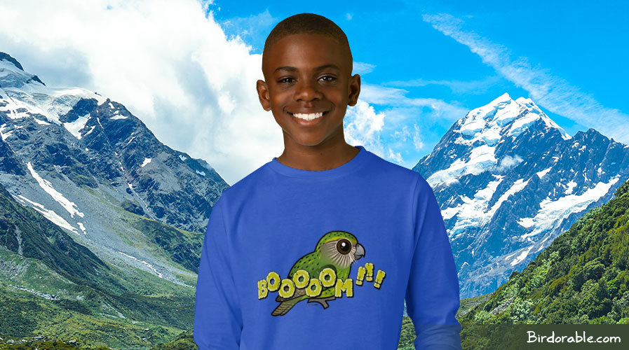 Birdorable Kakapo BOOOOOM! kids basic long sleeve t-shirt