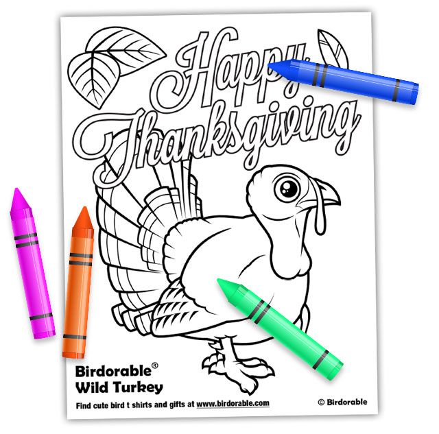 Birdorable Happy Thanksgiving coloring page