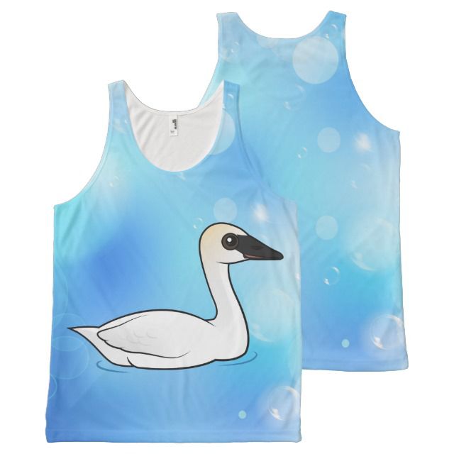 Trumpeter Swan All-Over Printed Unisex Tank