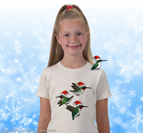 Christmas Ruby Throated Hummingbird T-Shirt