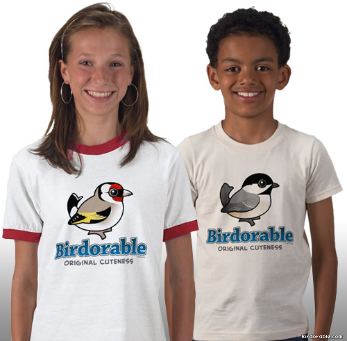 Birdorable Original Cuteness t-shirts Birdorable European Goldfinch and Black-capped Chickadee