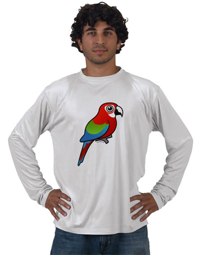 Birdorable Green-winged Macaw Performance Micro-Fiber Long Sleeve
